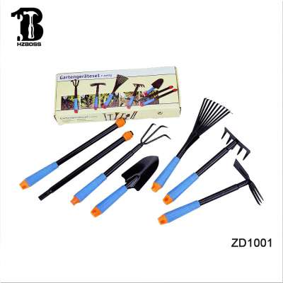 2017 New 7 In 1Garden Tools Garden 7pcs Wire Scrub Brush Mini Kids Plastic Shovels